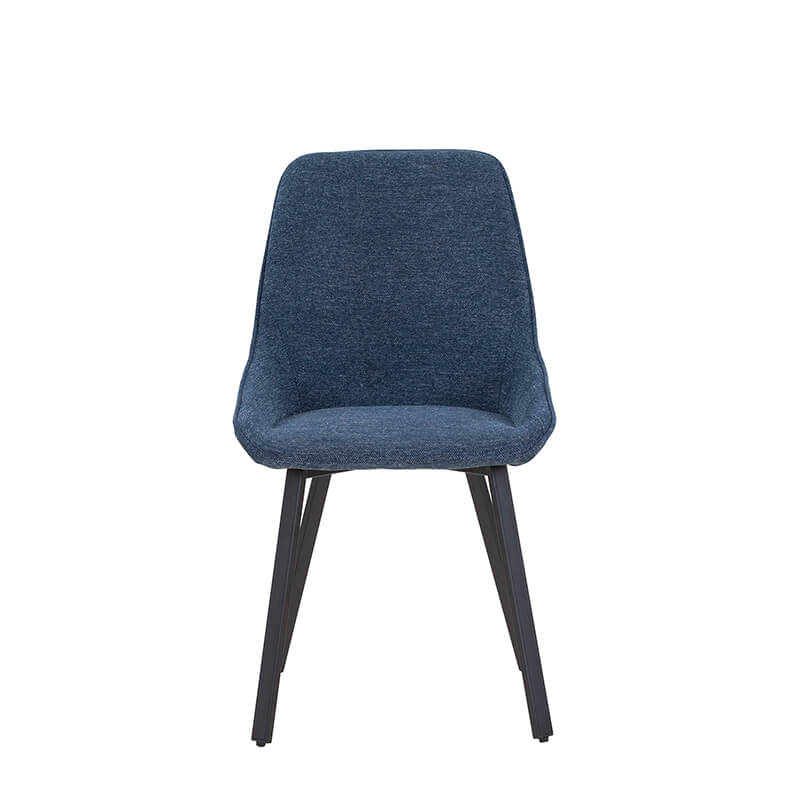 Blue Upholstered Cushion Seat Dining Chairs