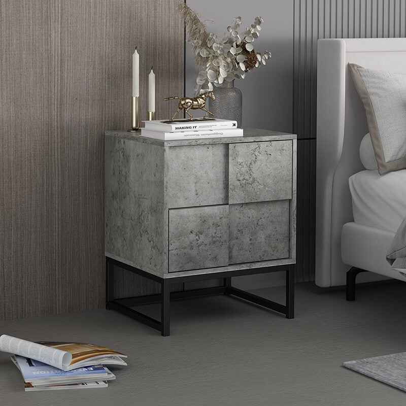 Modern cement grey nightstand 