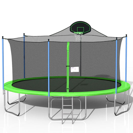 Green Outdoor Safety Enclosure Net Trampoline