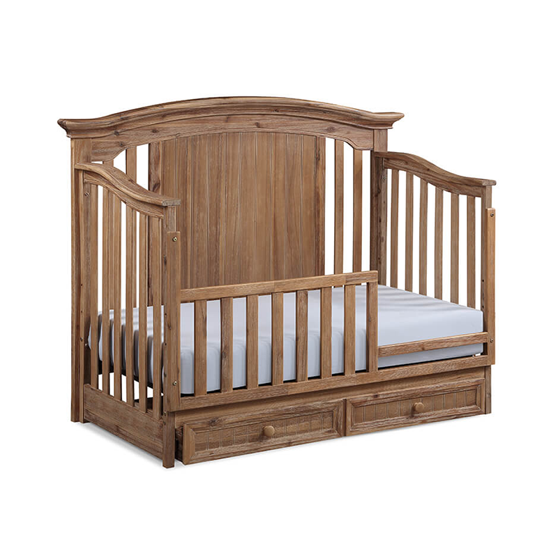 Beige Convertible Biscotti Solid Wood Crib