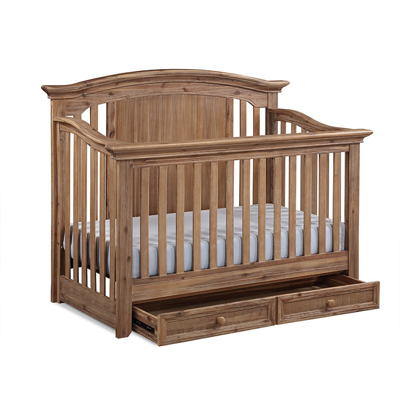 Beige Convertible Biscotti Solid Wood Crib