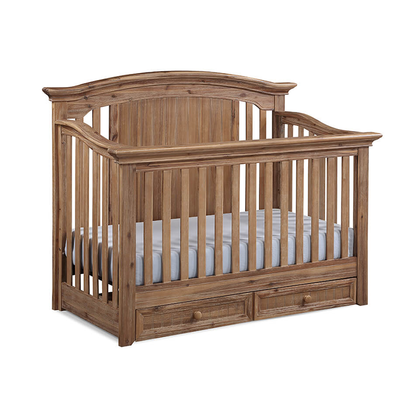 Beige Convertible Biscotti Solid Wood Crib