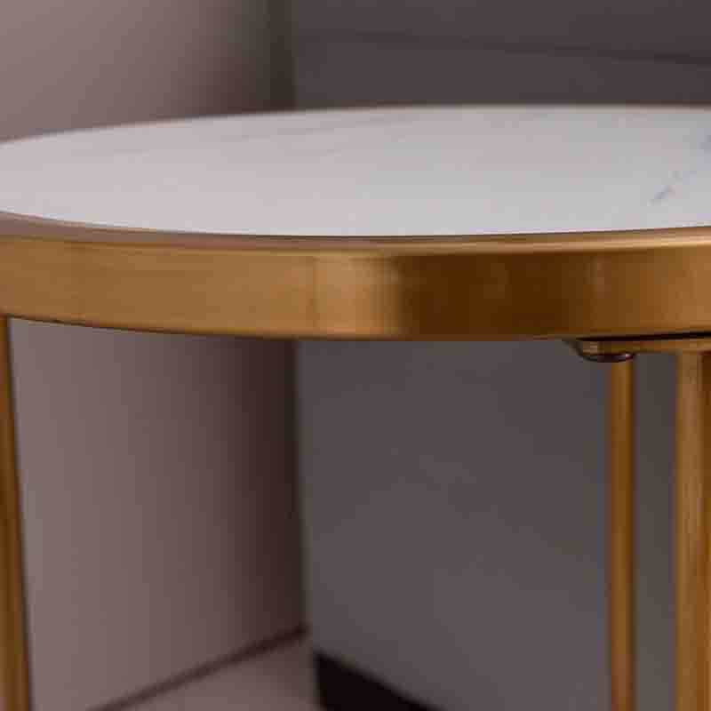  Modern Golden Stainless Steel Frame Round End Table