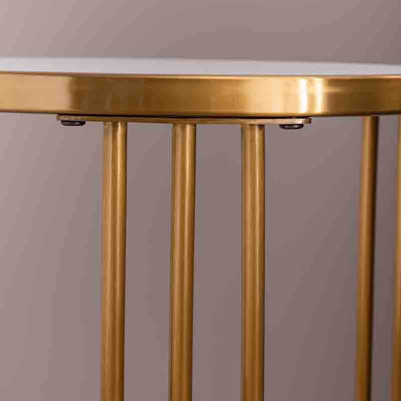  Modern Golden Stainless Steel Frame Round End Table