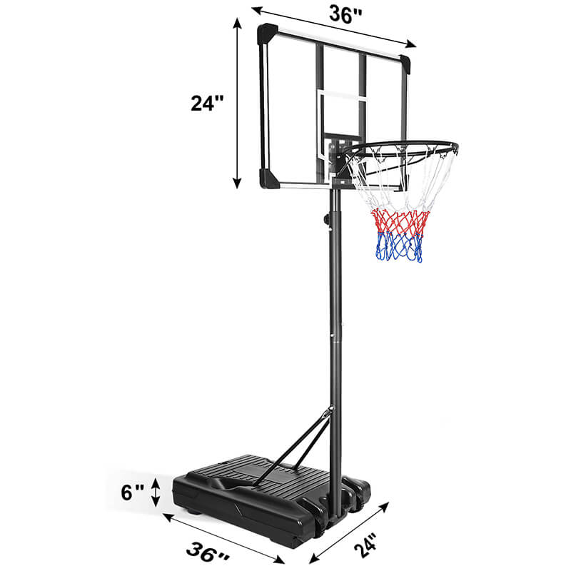 36" Portable Iron Backboard Basketball Hoop