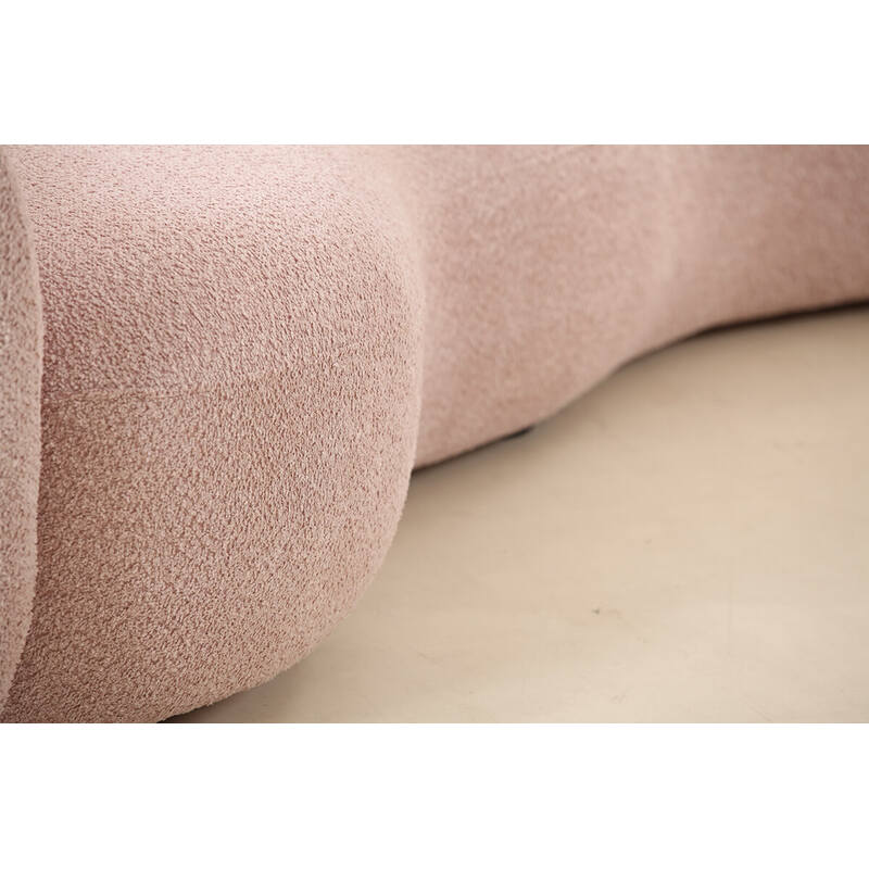 pink curved couch