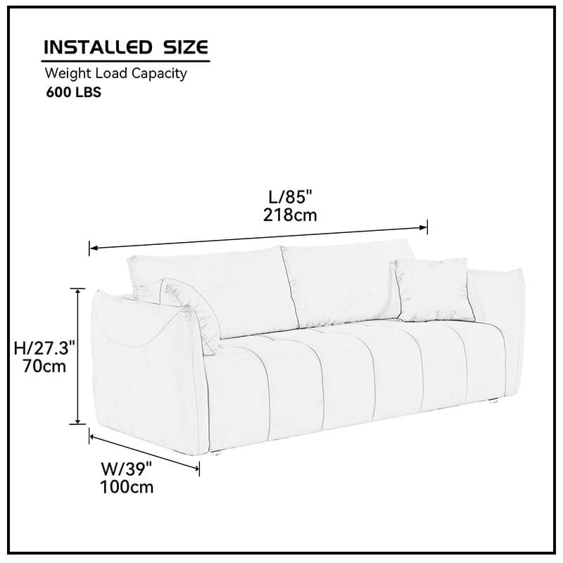 Modern Beige Fabric Sectional Couch Sofa