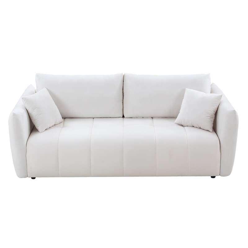 Modern Beige Fabric Sectional Couch Sofa