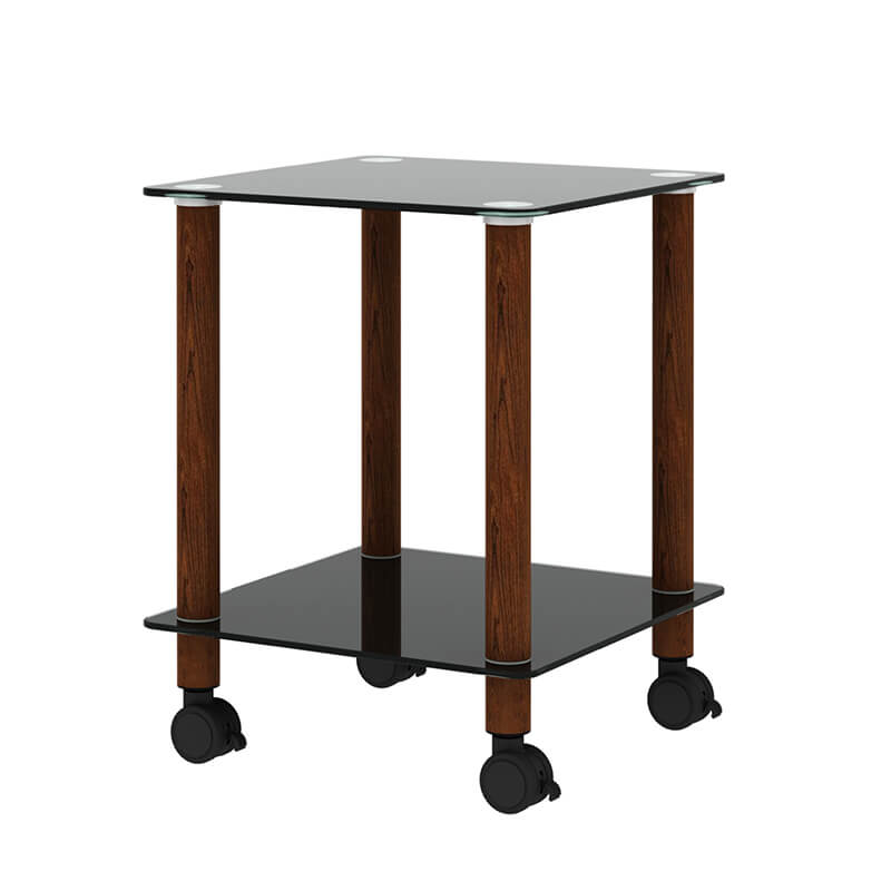 19.37" Modern 2-Tier Space End Table - Black & Walnut