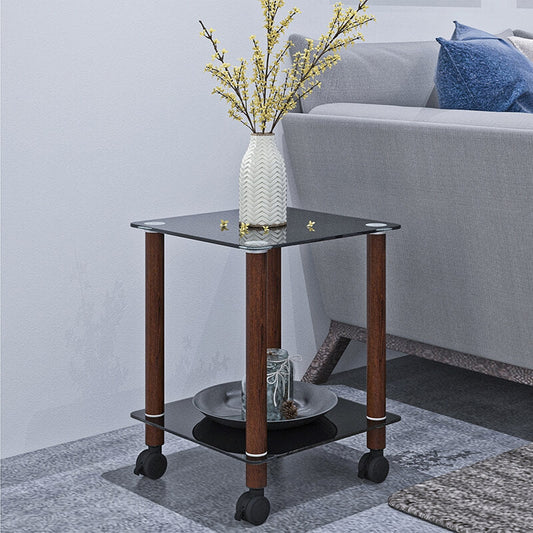 black and walnut side table