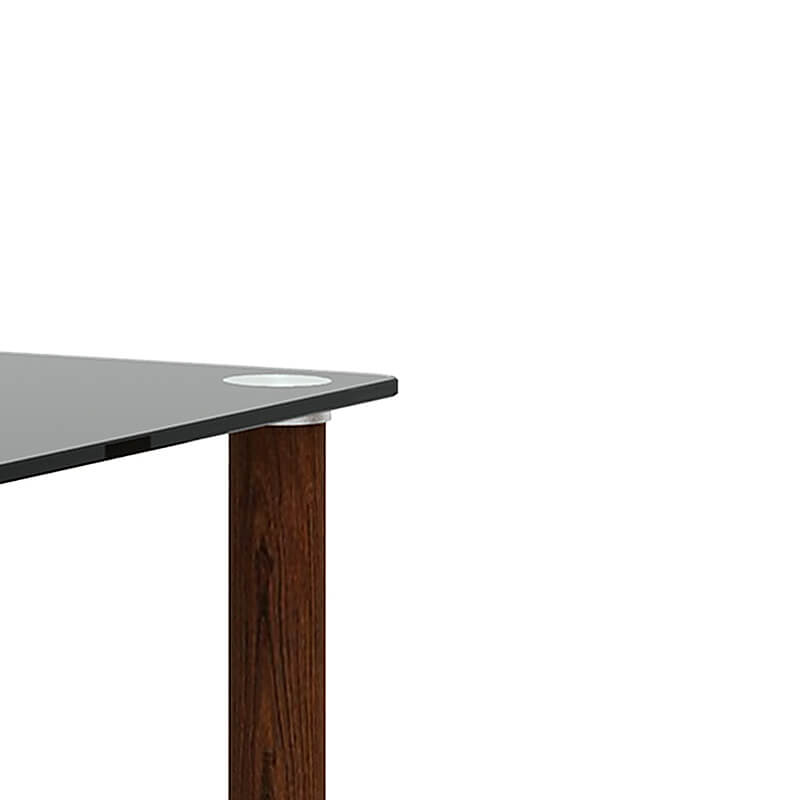 19.37" Modern 2-Tier Space End Table - Black & Walnut