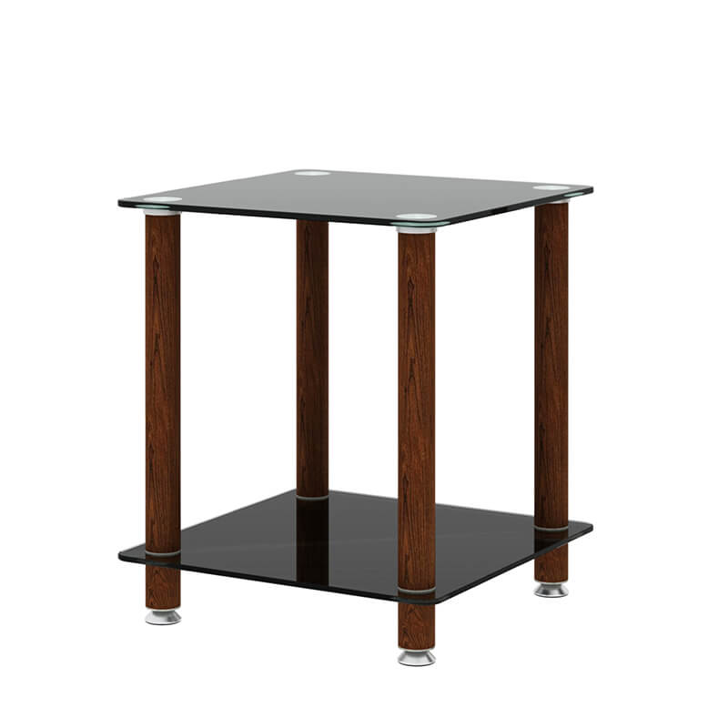 black and walnut side table