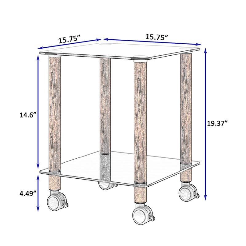 19.37" Modern 2-Tier Space End Table - Black & Walnut