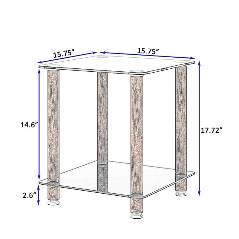 black and walnut side table