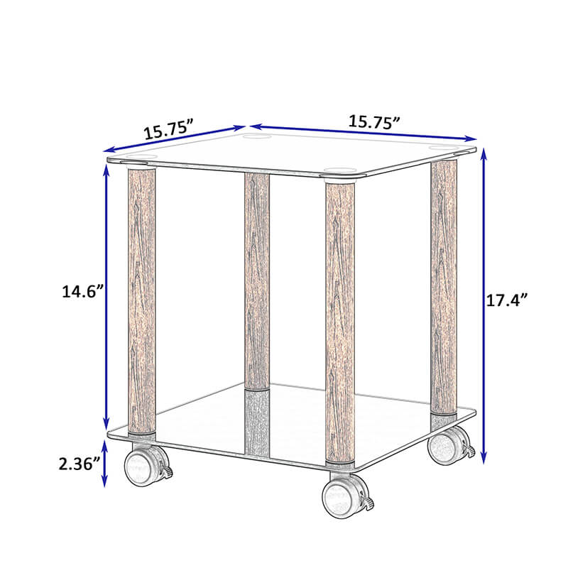 19.37" Modern 2-Tier Space End Table - Black & Walnut