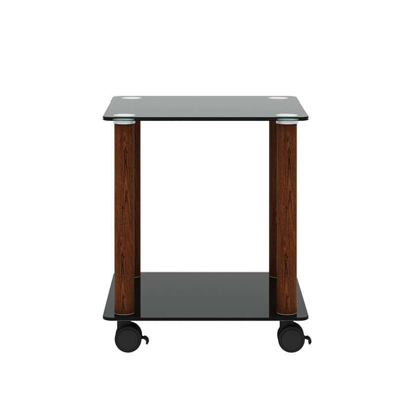 19.37" Modern 2-Tier Space End Table - Black & Walnut