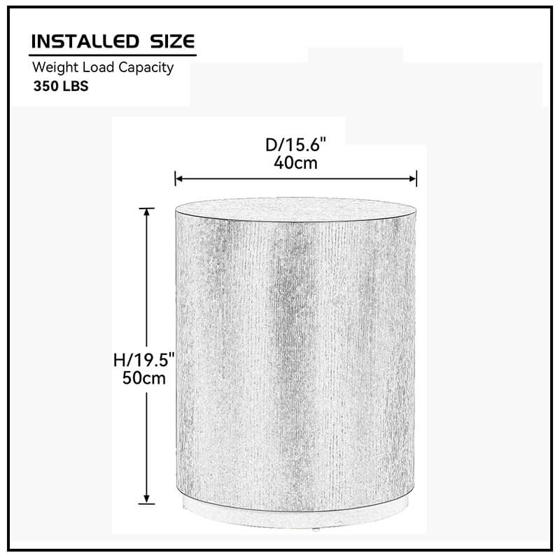 15.7" Fully Assembled Round Coffee Table