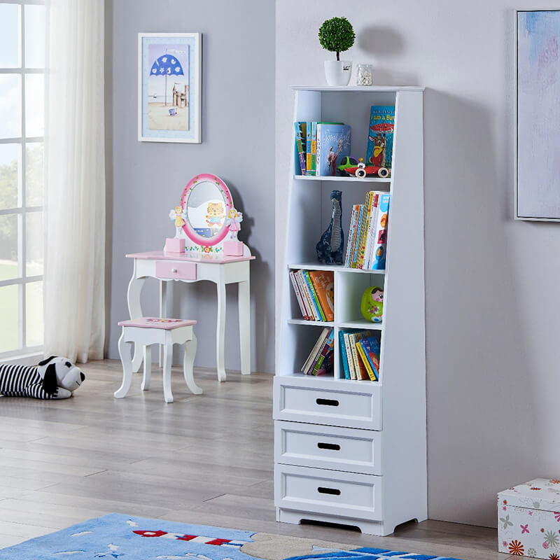 15.7" Classic White Funnel Kids Bookcase