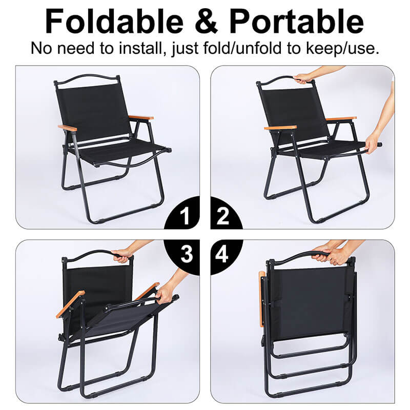 Black Small Leisure Folding Camping Chair