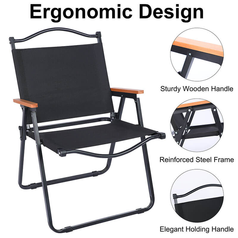 Black Small Leisure Folding Camping Chair