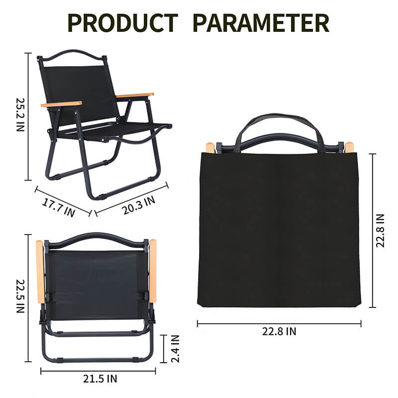 Black Small Leisure Folding Camping Chair