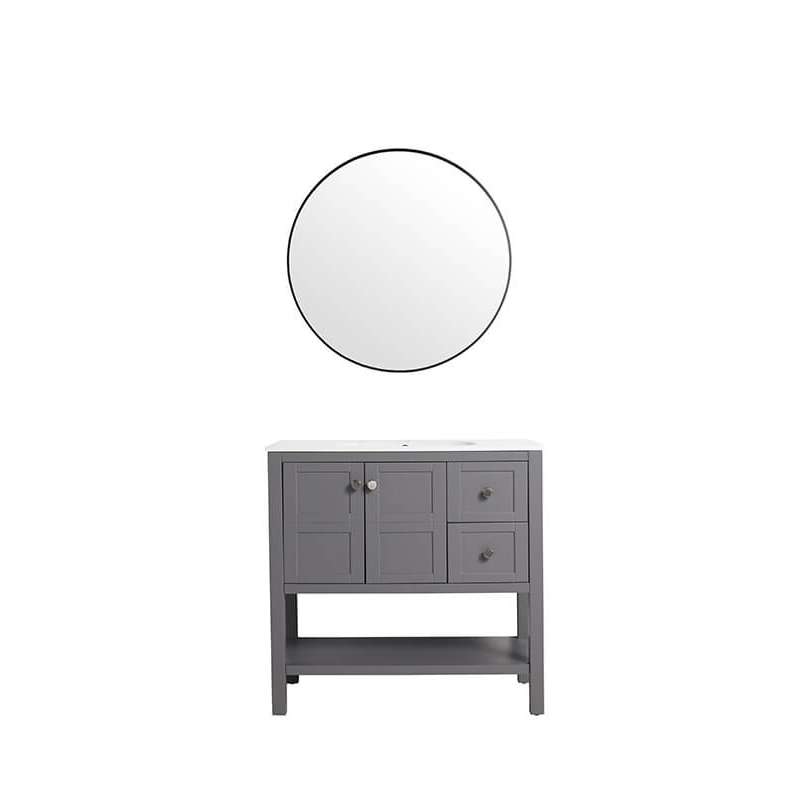 Modern Rock Grey Plywood Bathroom Vanity