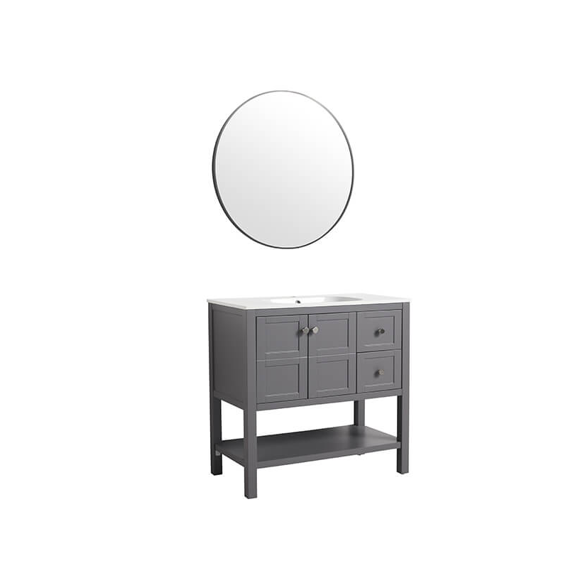 Modern Rock Grey Plywood Bathroom Vanity