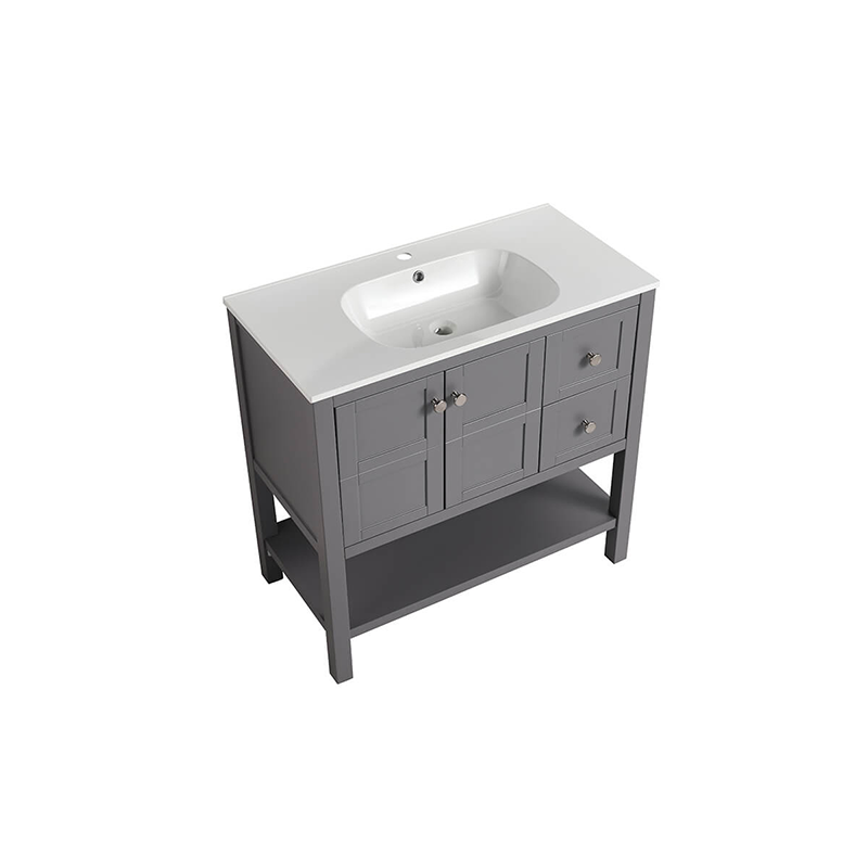 Modern Rock Grey Plywood Bathroom Vanity