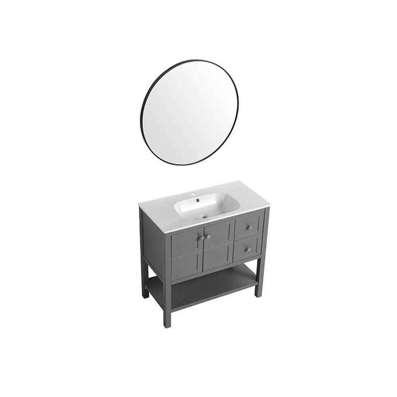 Modern Rock Grey Plywood Bathroom Vanity