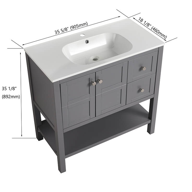 Modern Rock Grey Plywood Bathroom Vanity