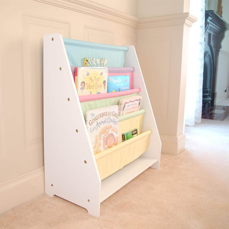 White Funnel Charlie Wooden Kids Bookcase