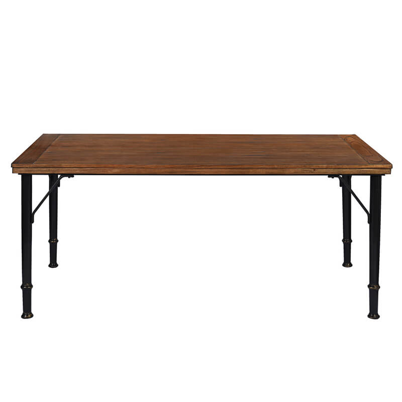 Rustic Brown Poplar Wood Dining Table