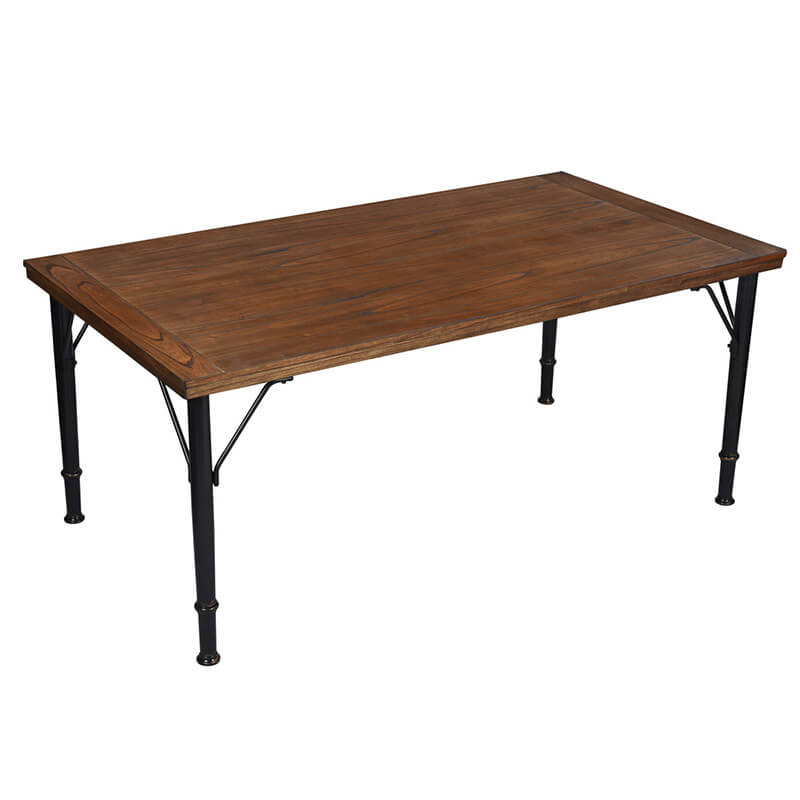 Rustic Brown Poplar Wood Dining Table