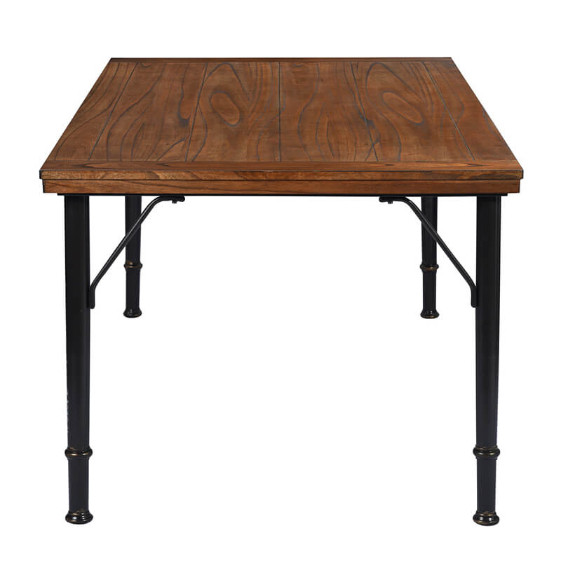 Rustic Brown Poplar Wood Dining Table