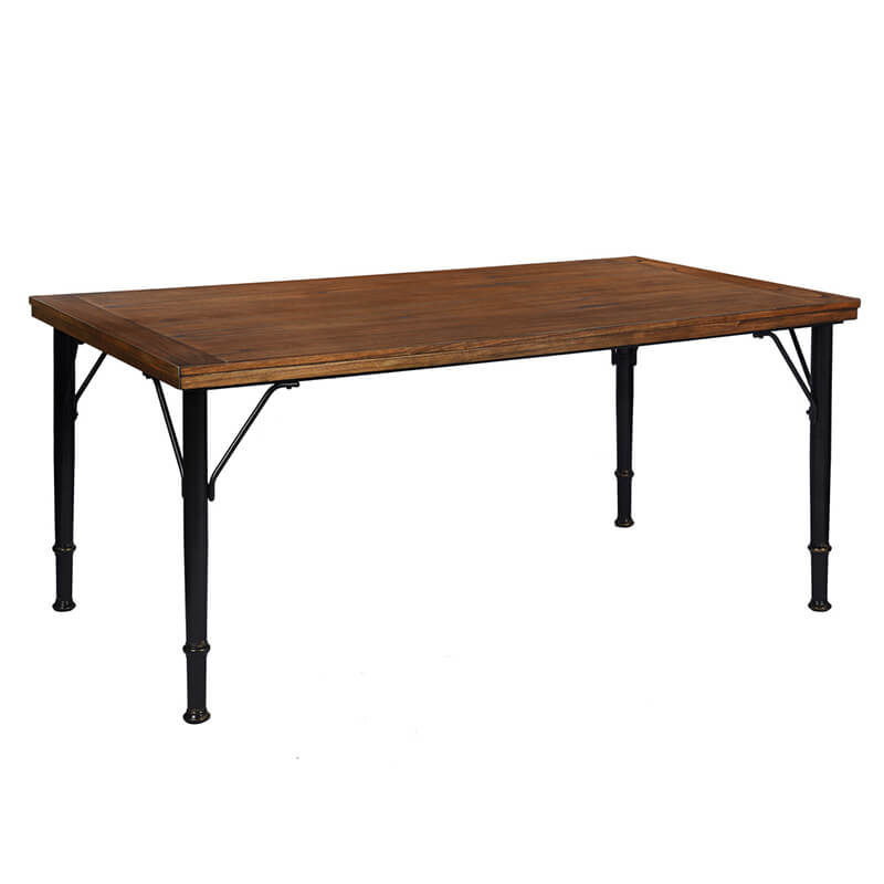 Rustic Brown Poplar Wood Dining Table