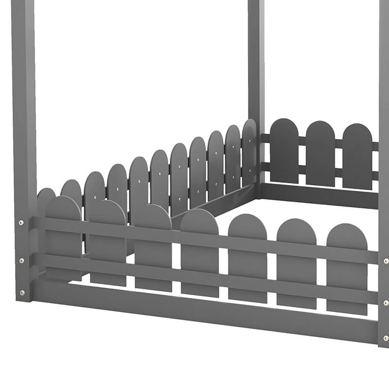 Full Size Wooden House Bed Frame 