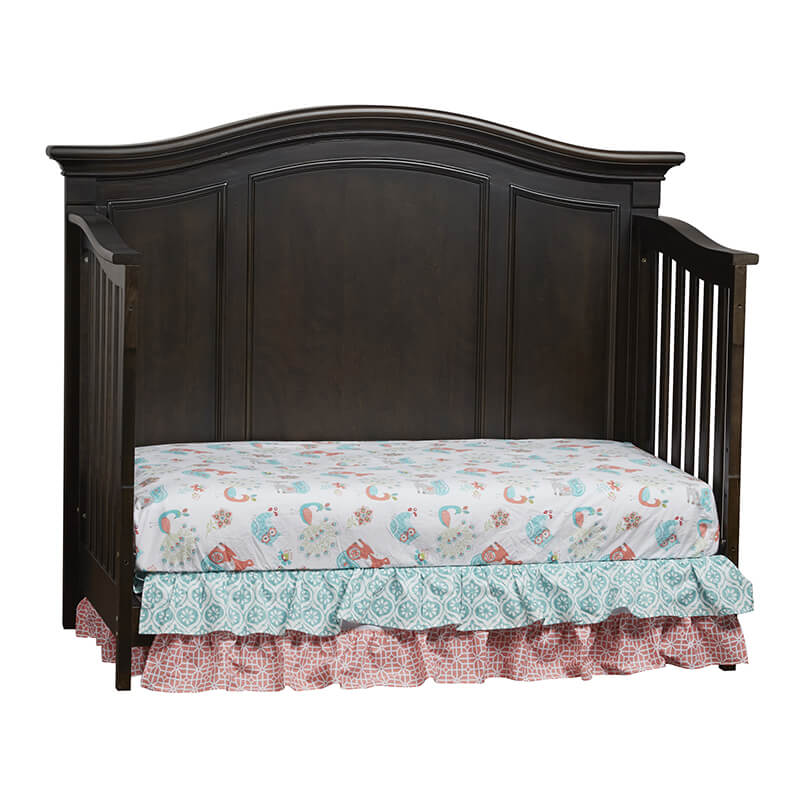 Dark Brown Convertible Solid Wood Crib