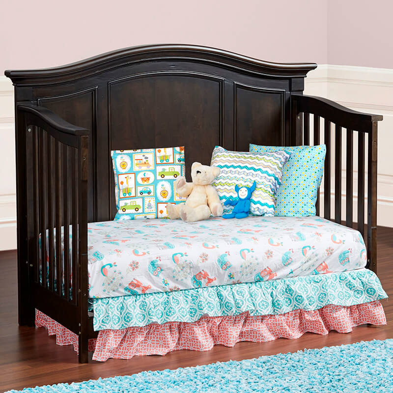 Dark Brown Convertible Solid Wood Crib