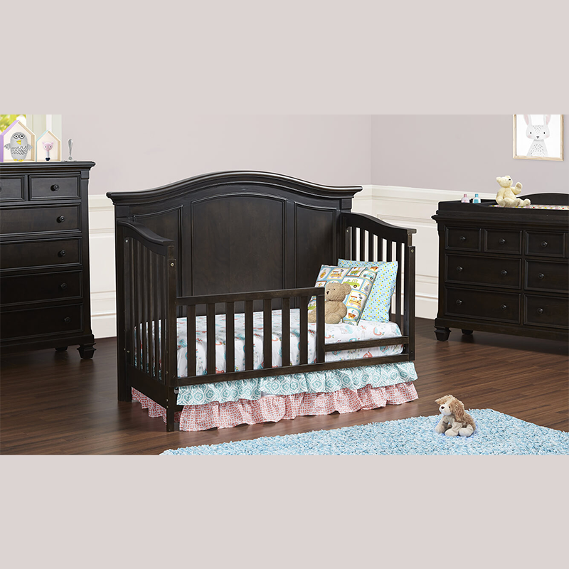 Dark Brown Convertible Solid Wood Crib