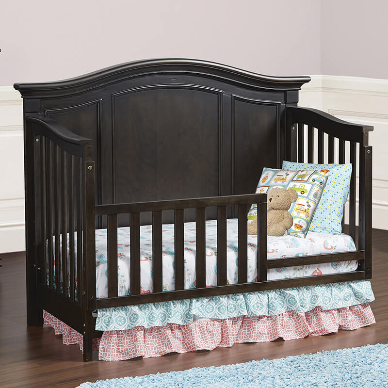 Dark Brown Convertible Solid Wood Crib