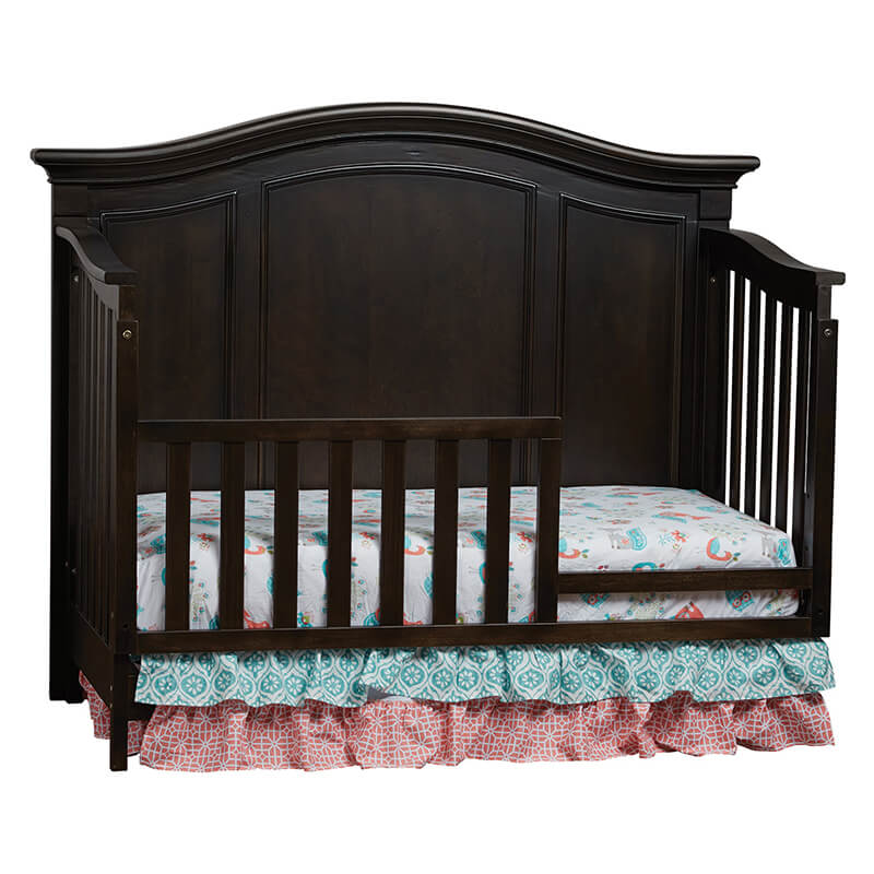 Dark Brown Convertible Solid Wood Crib