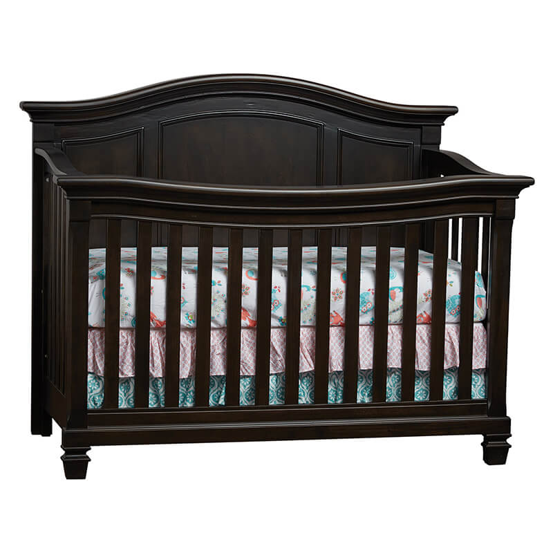 Dark Brown Convertible Solid Wood Crib