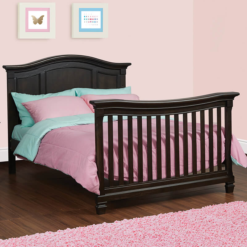 Dark Brown Convertible Solid Wood Crib