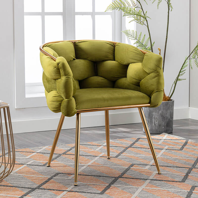 Olive Green Velvet Sofa Accent Chair