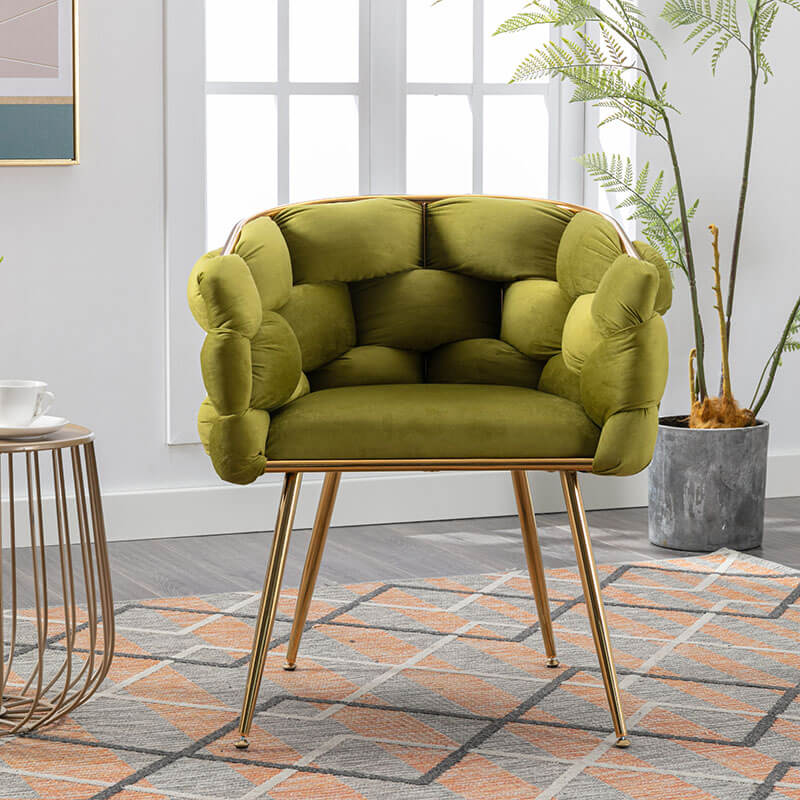 Olive Green Velvet Sofa Accent Chair