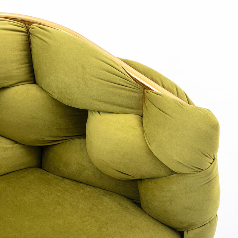 Olive Green Velvet Sofa Accent Chair