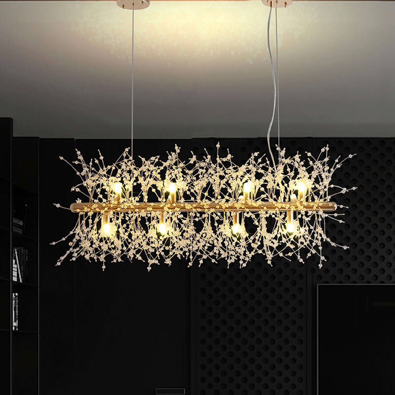 Modern American Golden Crystal Pendant Light