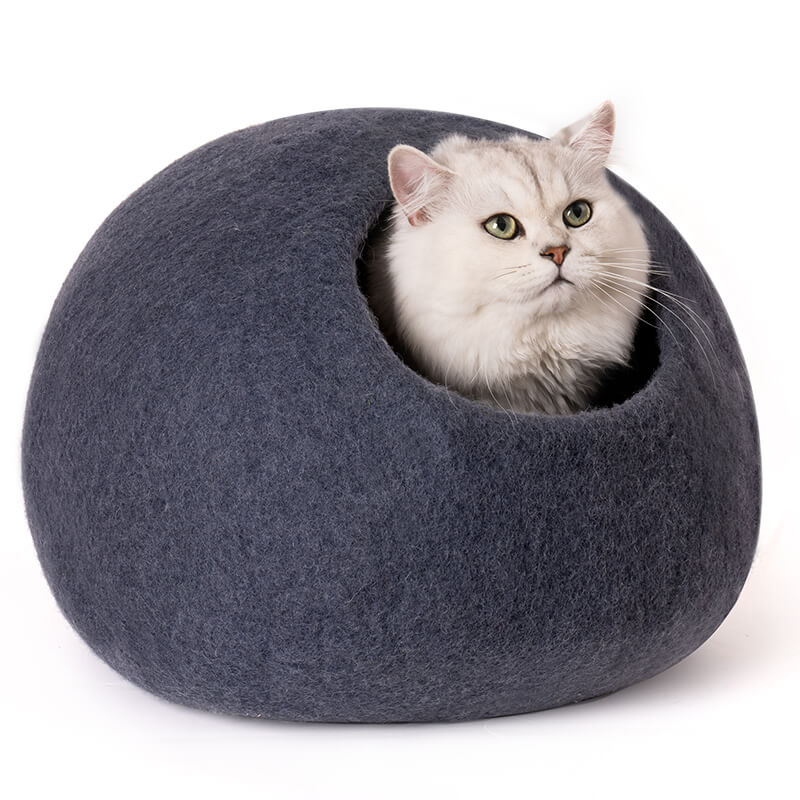 Dark Blue Handmade Cat Bed Cave