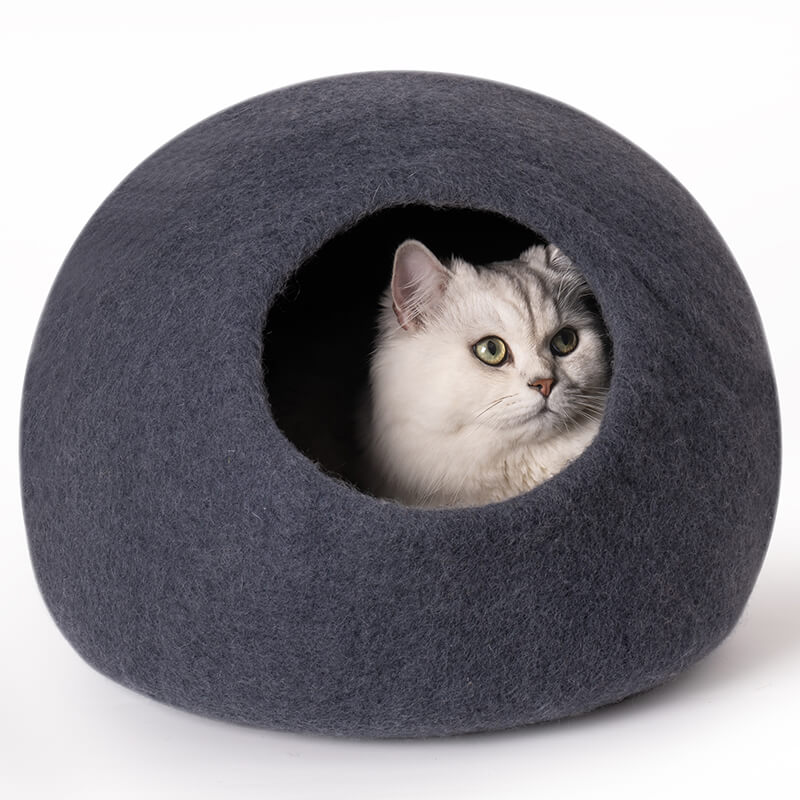 Dark Blue Handmade Cat Bed Cave