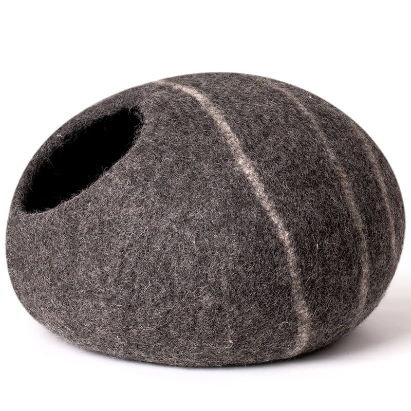 17.7" Handmade Wool Cat Cave Bed